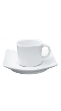 Чайная пара квадрат 180мл. Kunst Werk "Black Label" фарфор